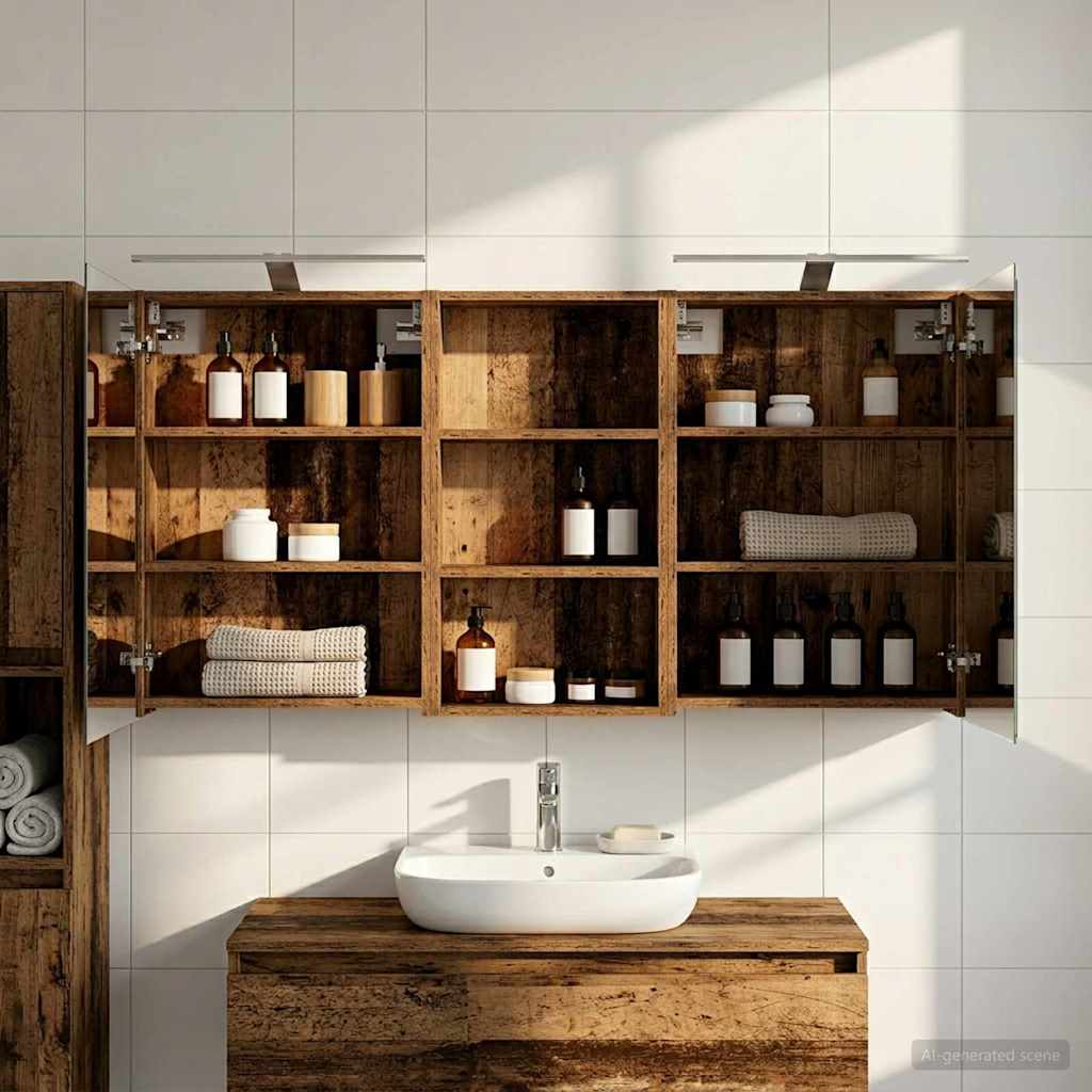 Badezimmerschrank-Set 3 pcs 80 x 10,5 x 50 cm Holzwerkstoff