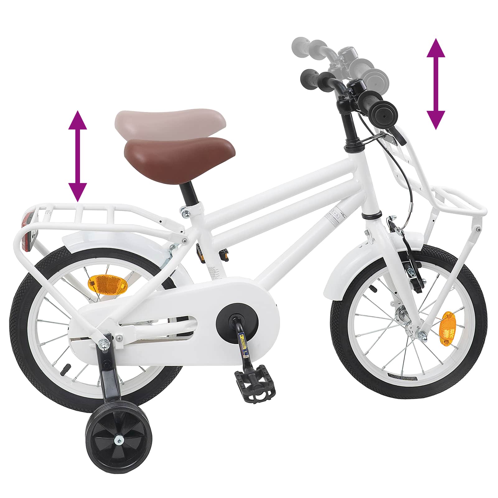 Kinderfahrrad 12 Zoll für 2-4 Jahre alt Schwarz