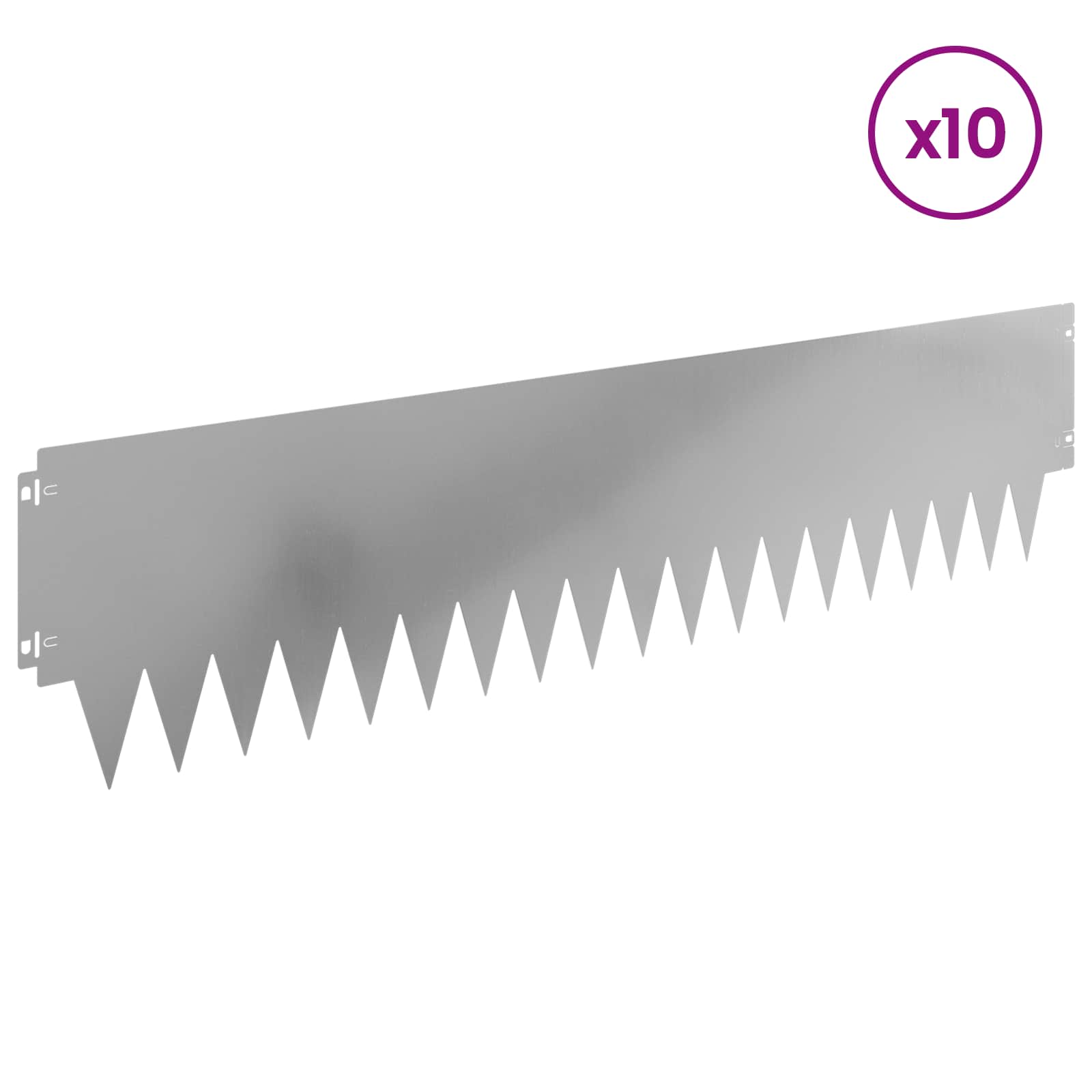Raseneinfassung 10 pcs Länge Höhe 103 x 15 cm Stahl Schwarz