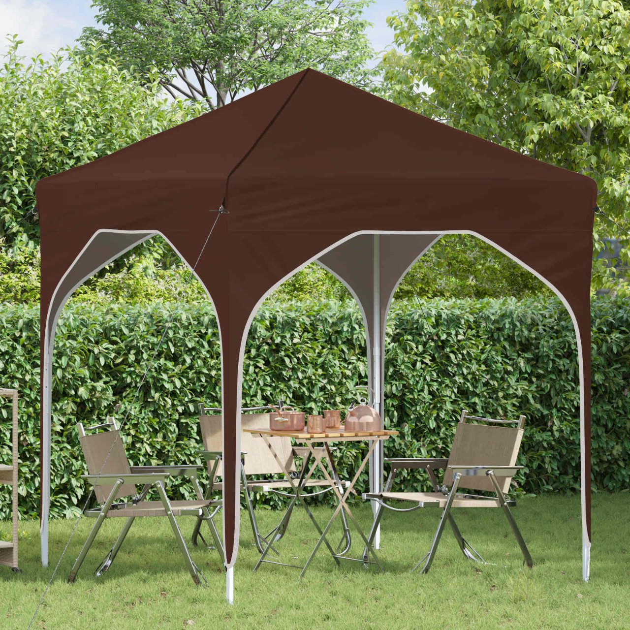 Pop-up Partyzelt 194 x 194 x 245 cm Creme