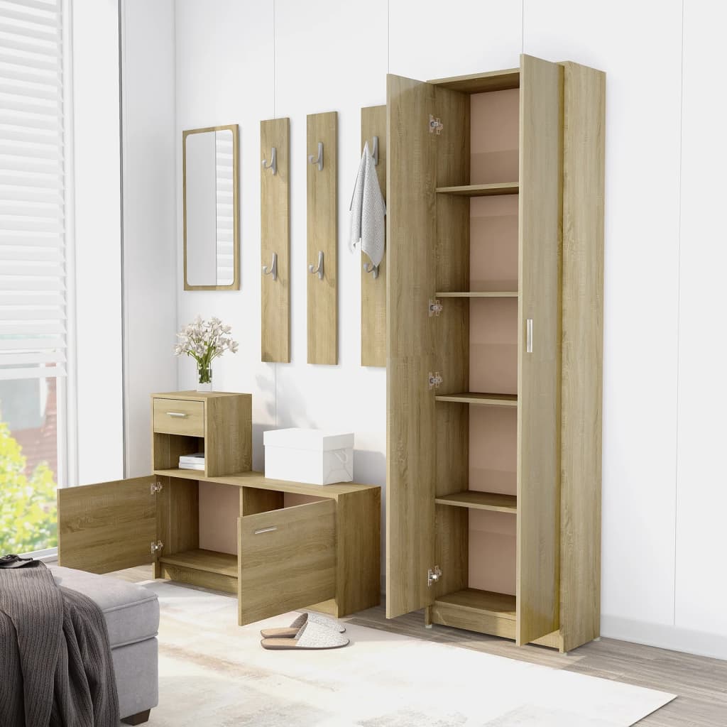 Garderobenschrank Weiß 55x25x189 cm Holzwerkstoff