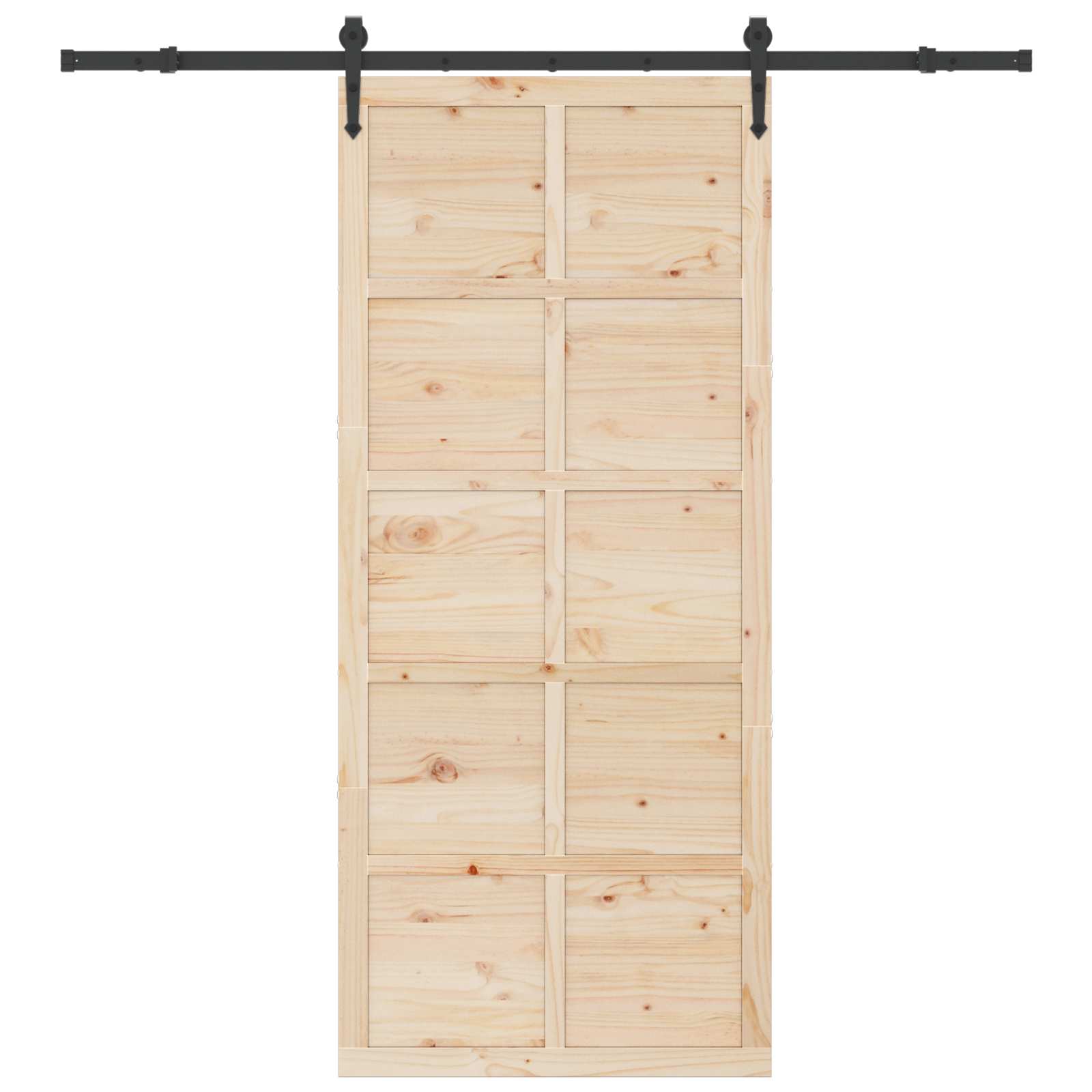Schiebetür Natur 100 x 208 cm Massives Kiefernholz