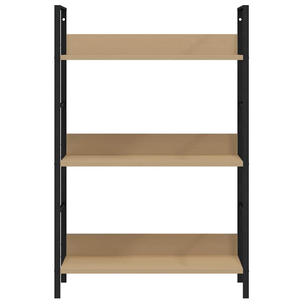 Bücherregal 3 Regalböden Schwarz 60×27,6×90,5 cm Holzwerkstoff