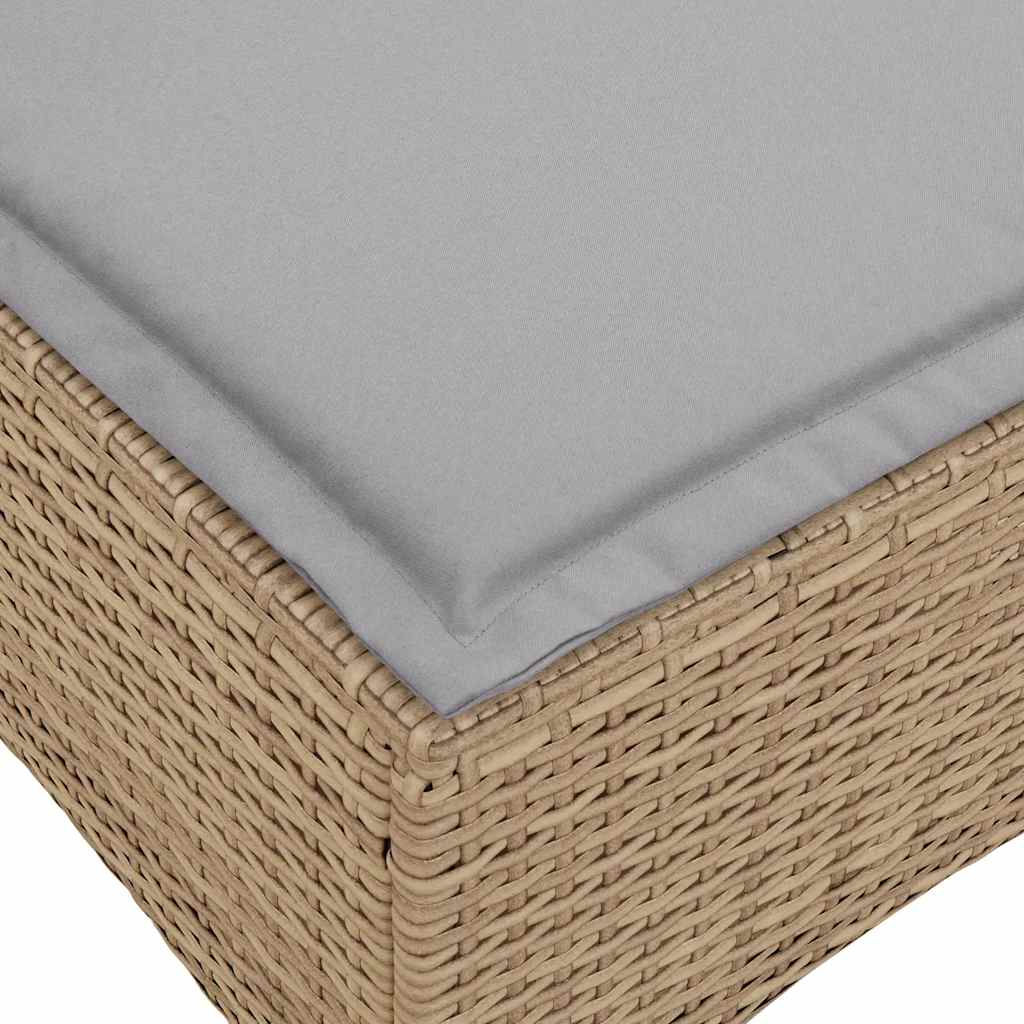 Gartenhocker mit Kissen 2 Stk. Schwarz 55x55x36 cm Poly Rattan