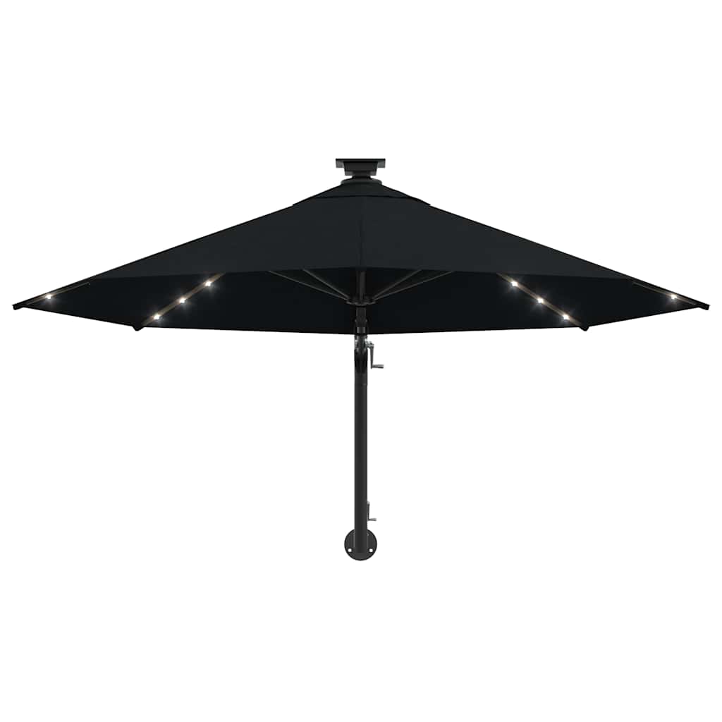 Sonnenschirm zur Wandmontage mit LEDs 300 cm Grün
