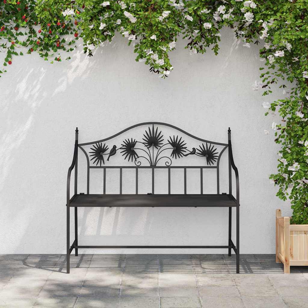 Gartenbank Antik Weiß 104 x 52,5 x 89 cm Stahl