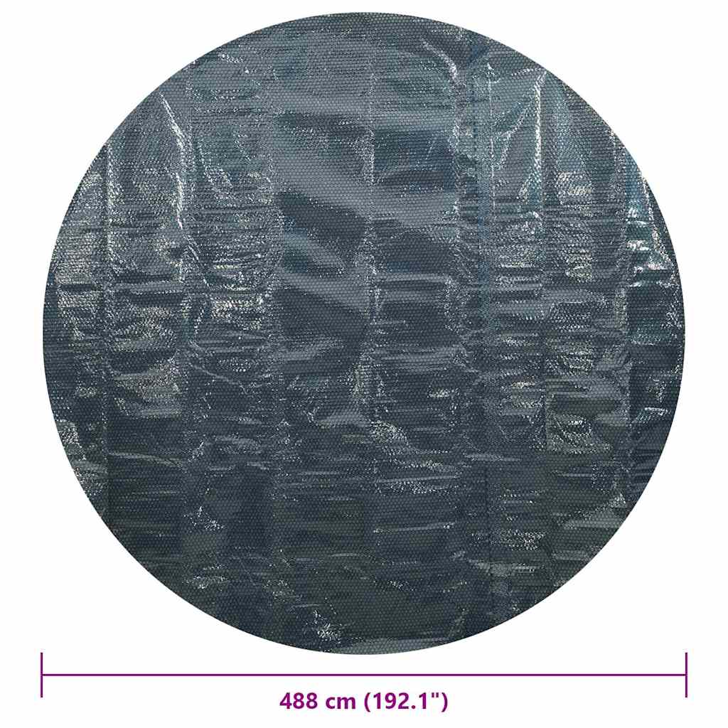Solar Poolabdeckung Hochwertig Ø 210 cm 200 μm Rund PE Schwarz