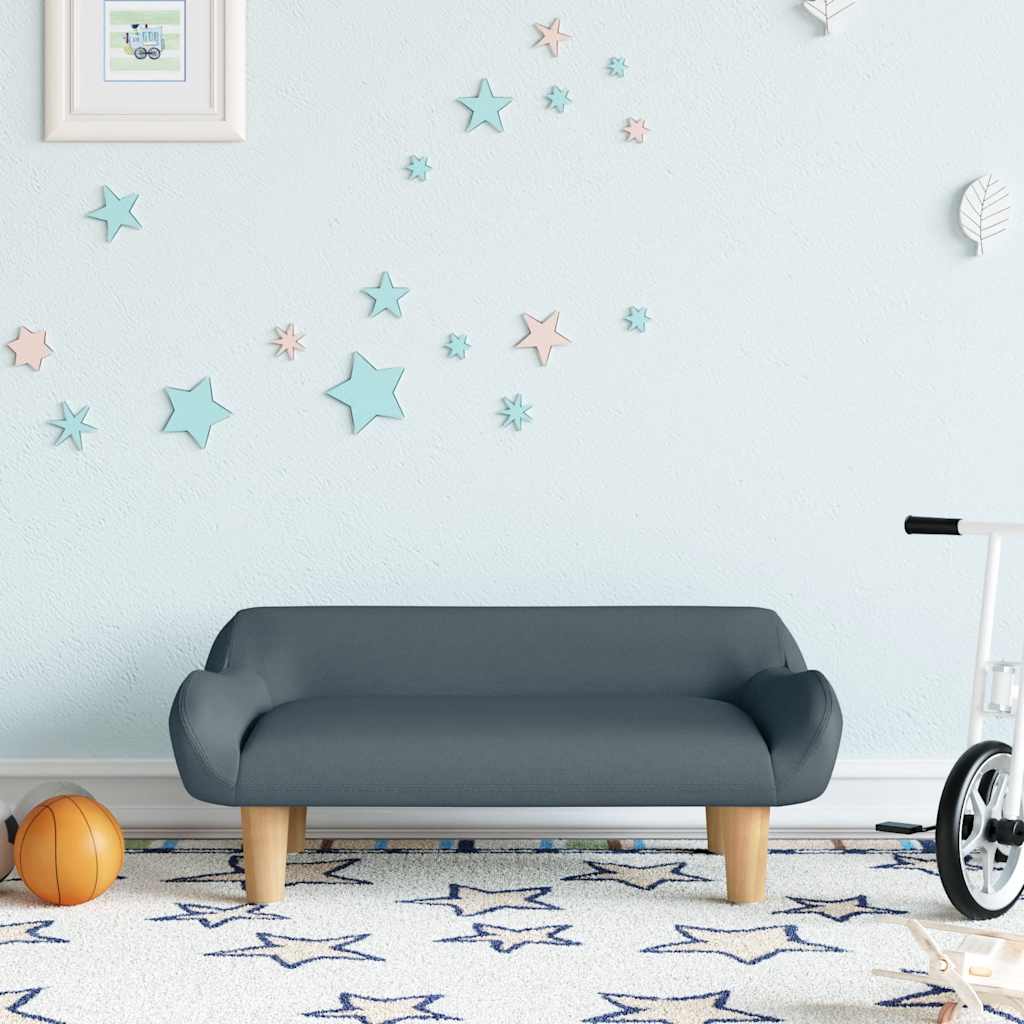 Kindersofa Creme 70x40x24 cm Stoff