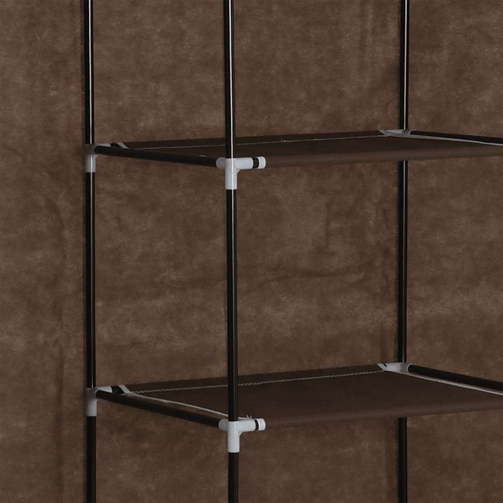 Kleiderschrank mit Fächern Stangen Schwarz 150x45x175cm Stoff