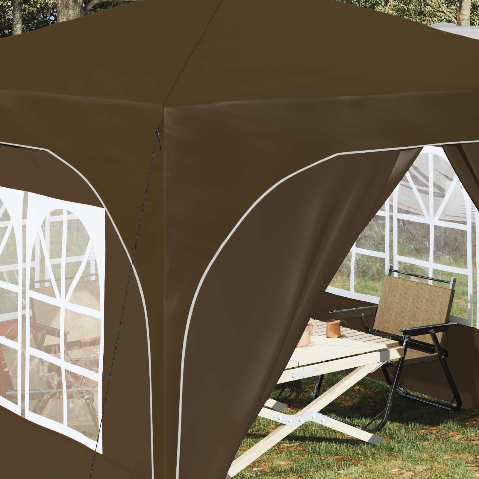 Pop-up Partyzelt 290 x 290 x 245 cm Creme