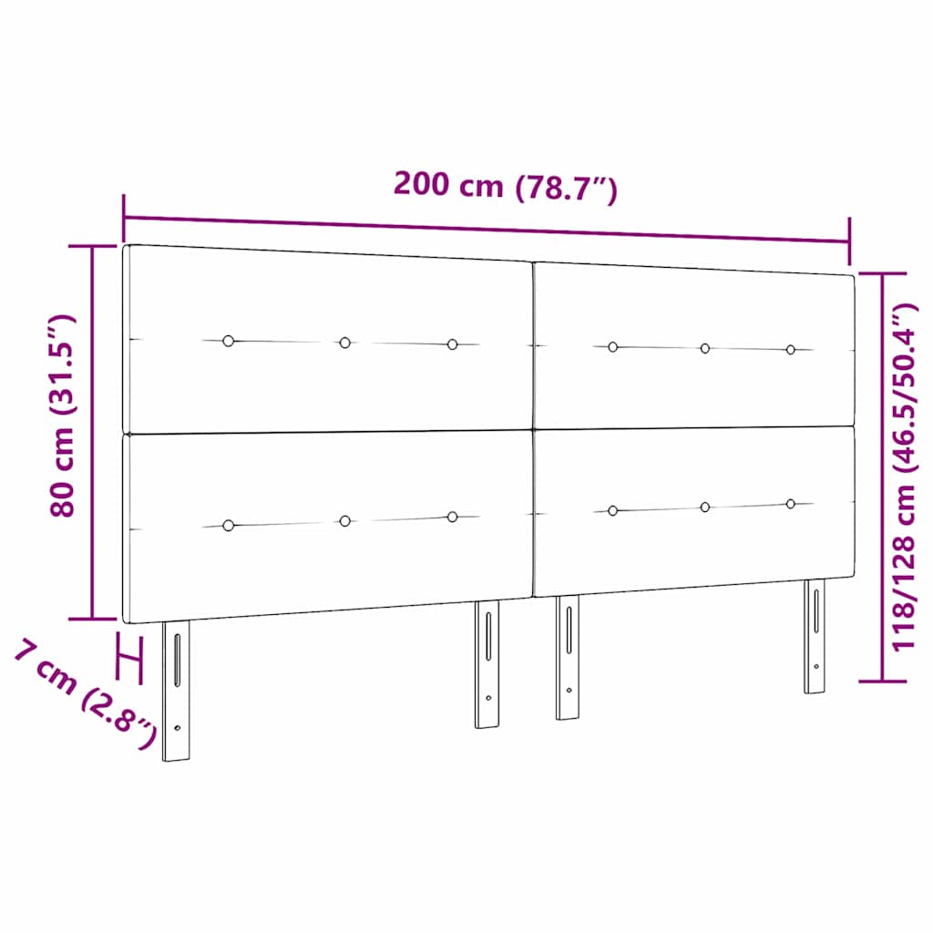 Kopfteil Hellgrau 80 cm Samt