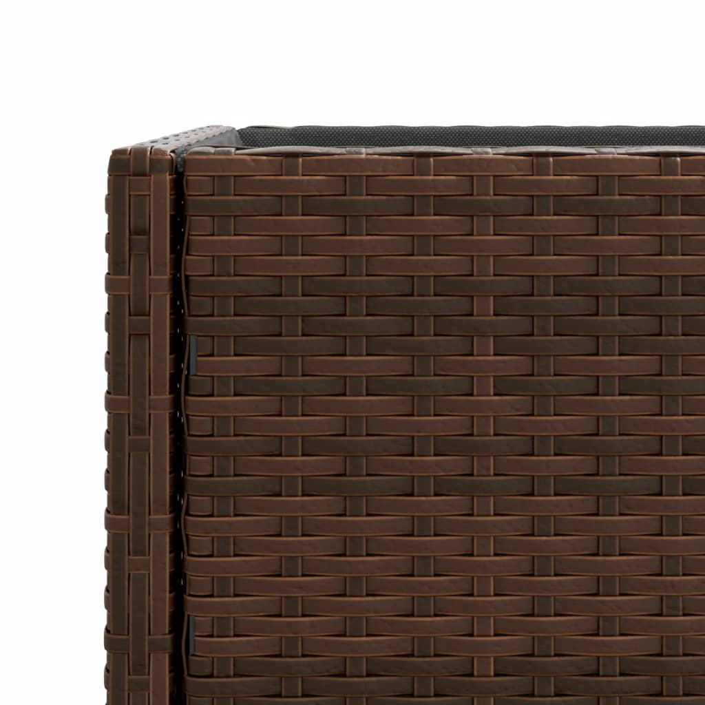 Hochbeete mit Ablage 2 Stk. Schwarz 70x28x70 cm Poly Rattan