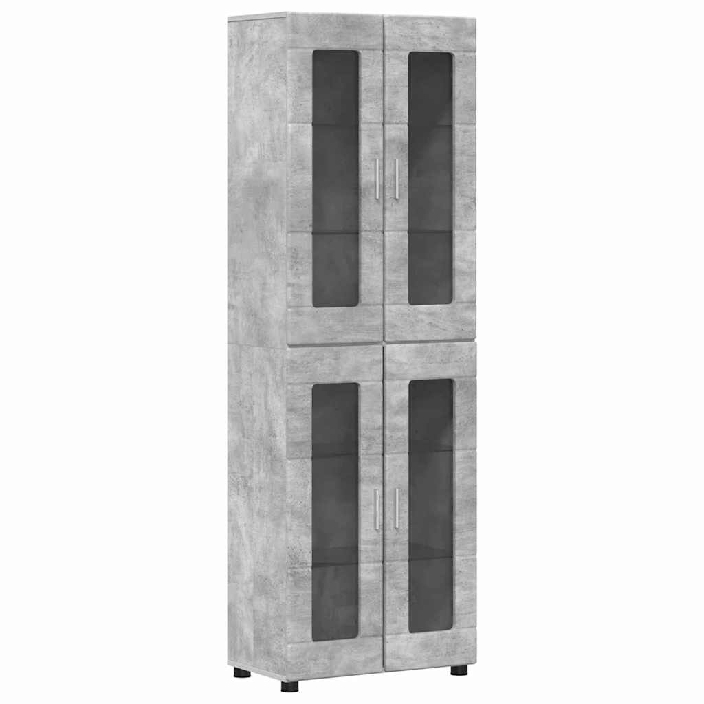 Highboard mit Regal FLORIN Weiß 60 x 35 x 182 cm Holzwerkstoff