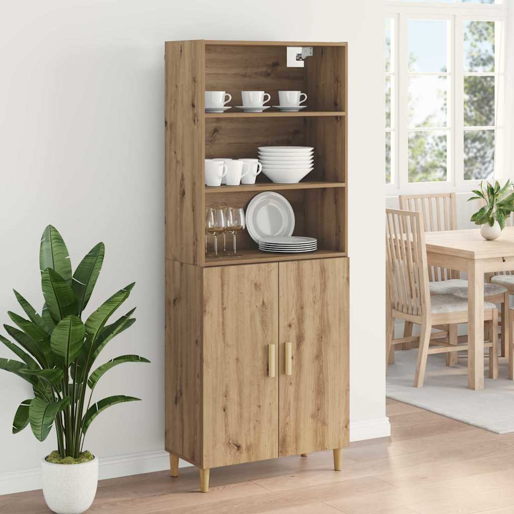 Highboard Altholz 69,5 x 32,5 x 180 cm Holzwerkstoff
