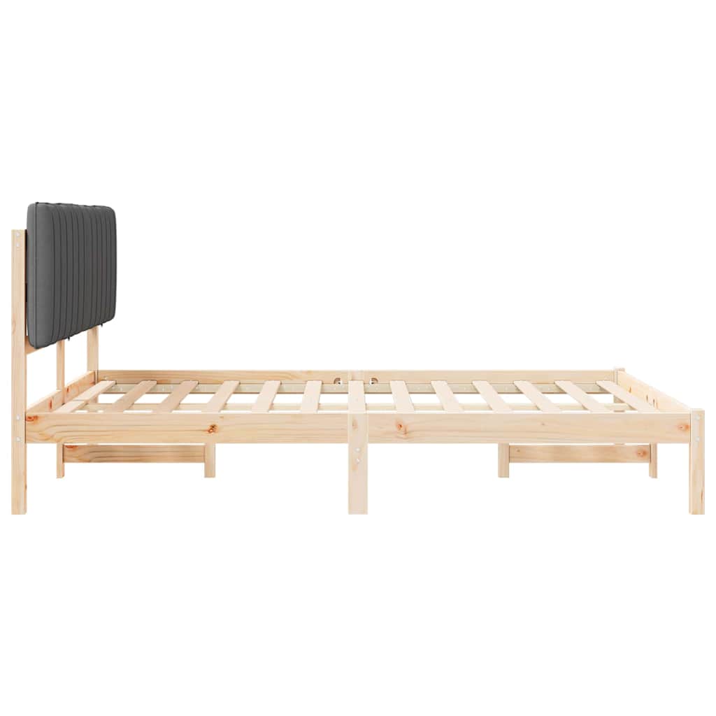 Bettgestell mit gepolstertem Kopfteil Hellgrau 200 x 200 cm