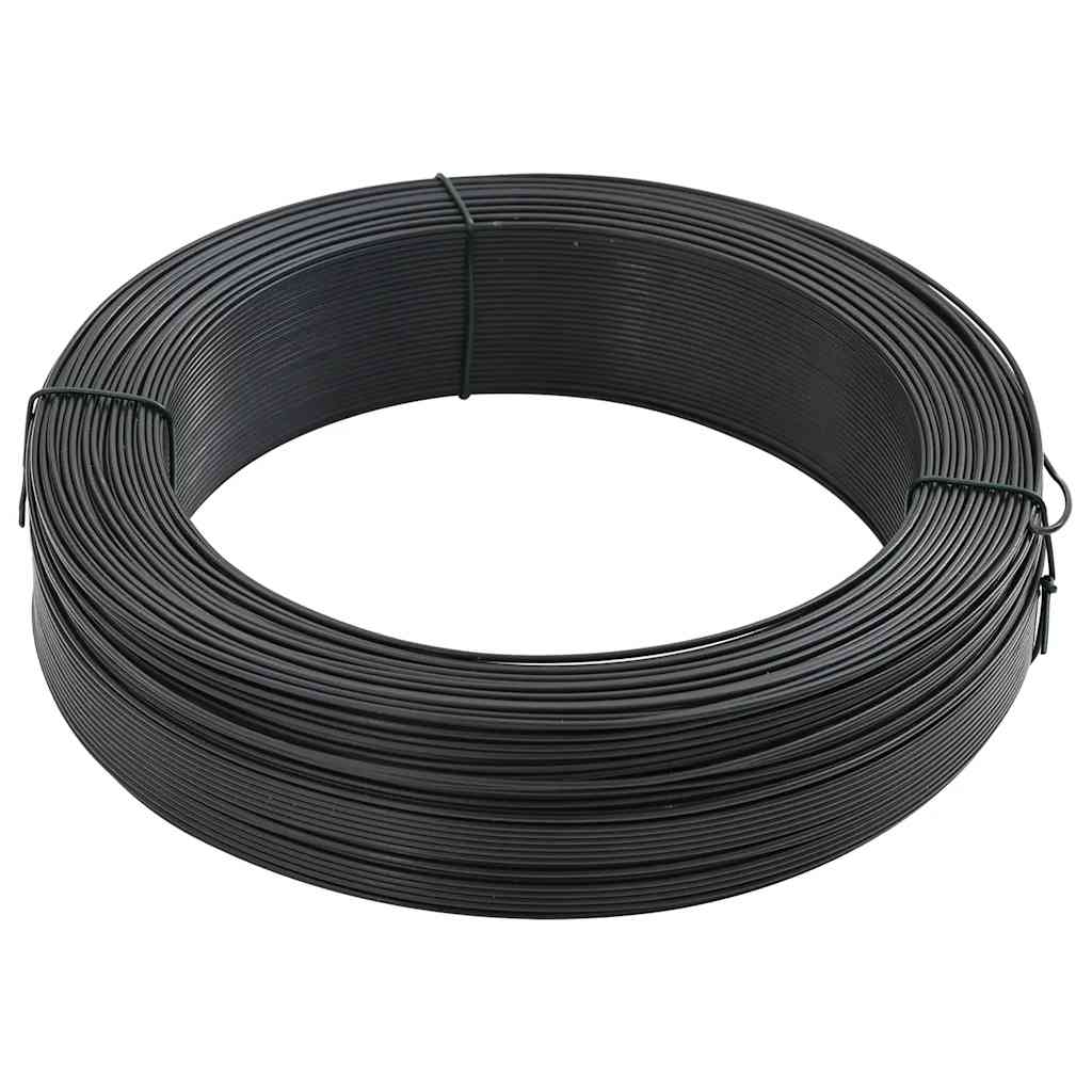 Zaun-Bindedraht 250 m 0,9/1,4 mm Stahl Schwarzgrün