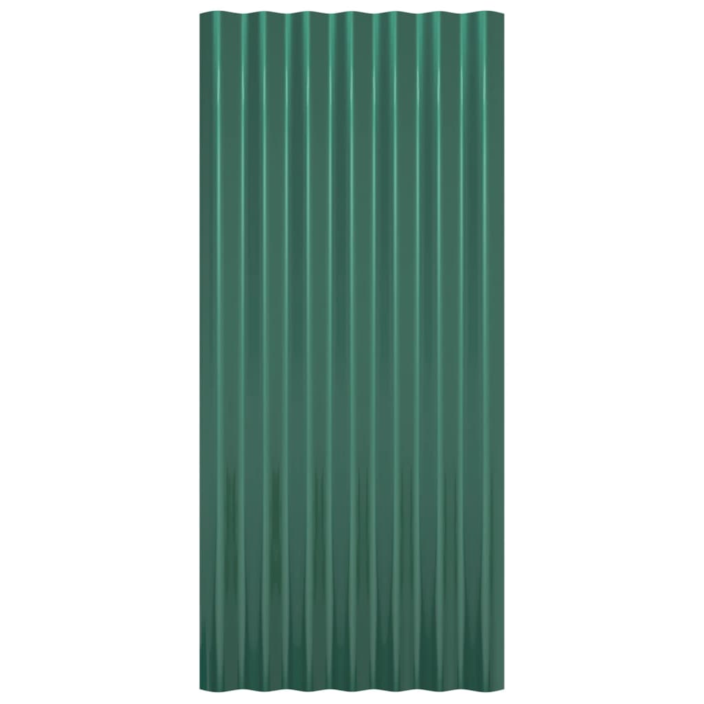 Dachpaneele 12 Stk. Verzinkter Stahl Grün 100x36 cm