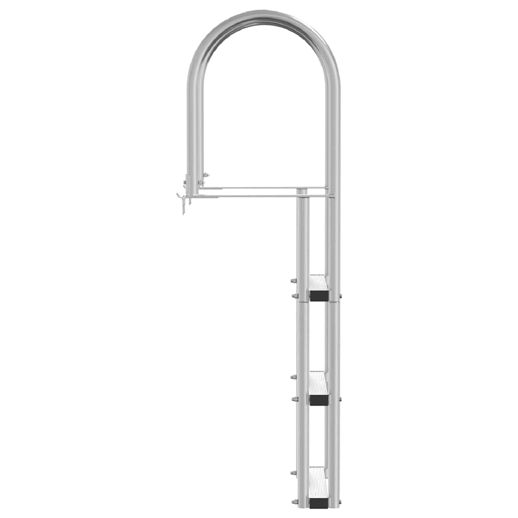 3-Stufen Dockleiter Silber 45 x 11,5 x 134 cm Aluminium