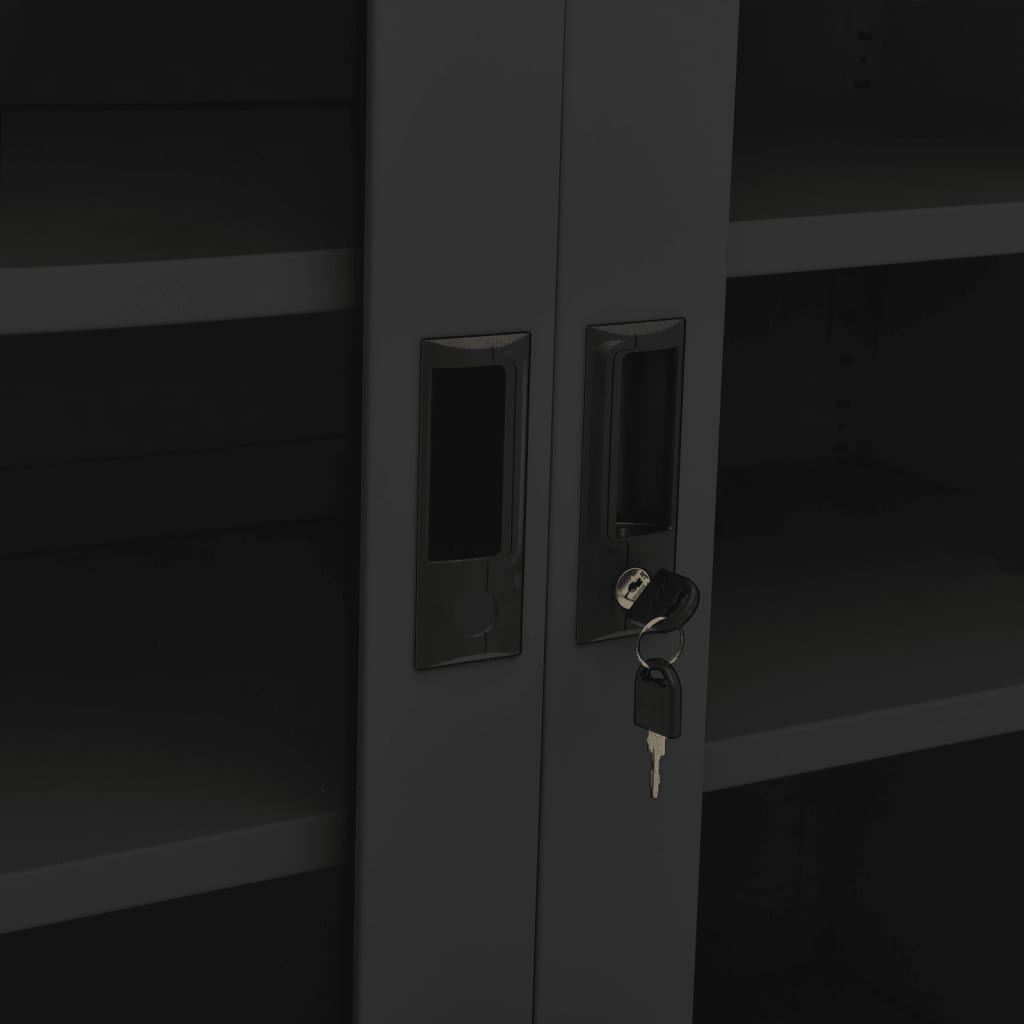 Büroschrank mit Pflanzkasten Hellgrau 90x40x128 cm Stahl