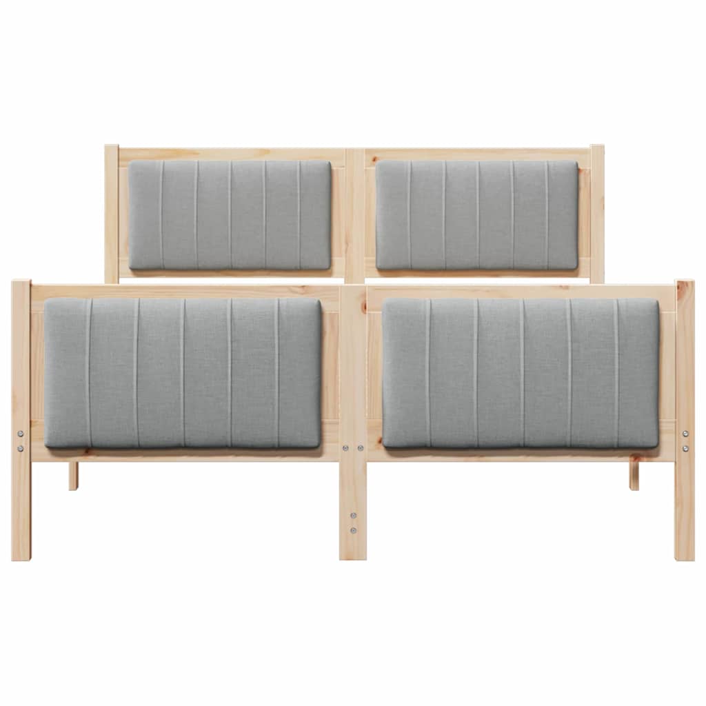 Bettgestell Braun und hellgrau 200 x 200 cm Massivholz Kiefer