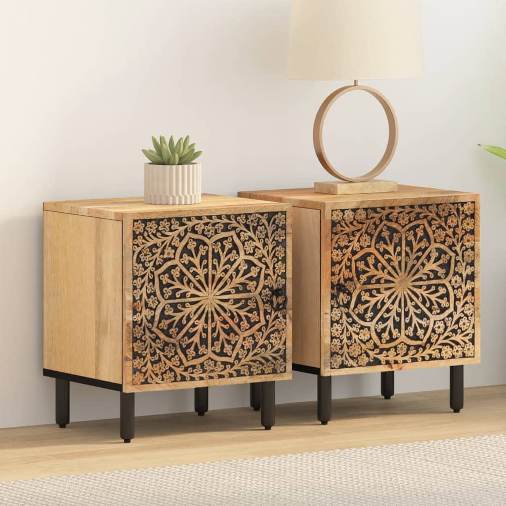 Nachttisch 40x33x46 cm Massivholz Mango