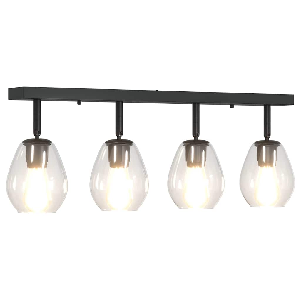 Deckenstrahler Schwarz 13 x 13 x 26 cm Glas und Metall