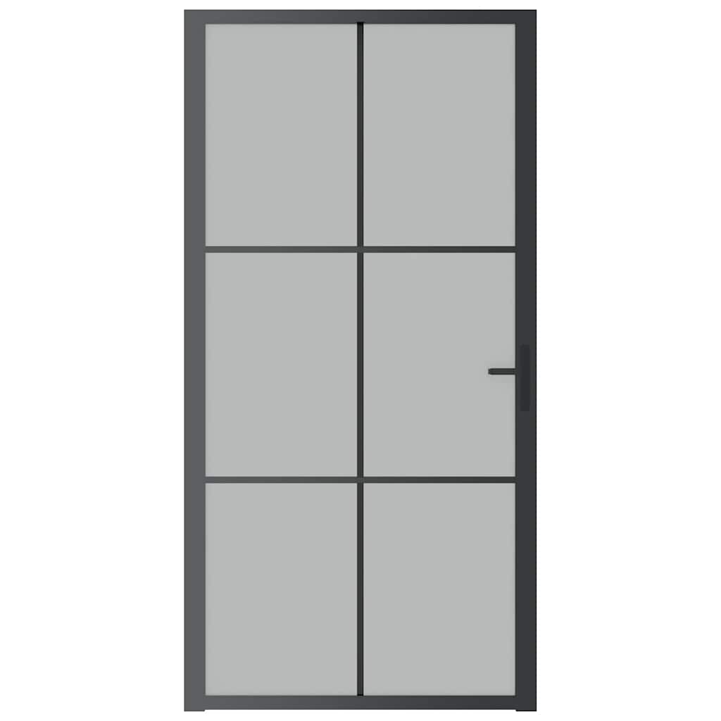 Innentür ESG Glas und Aluminium 76x201,5 cm Schwarz