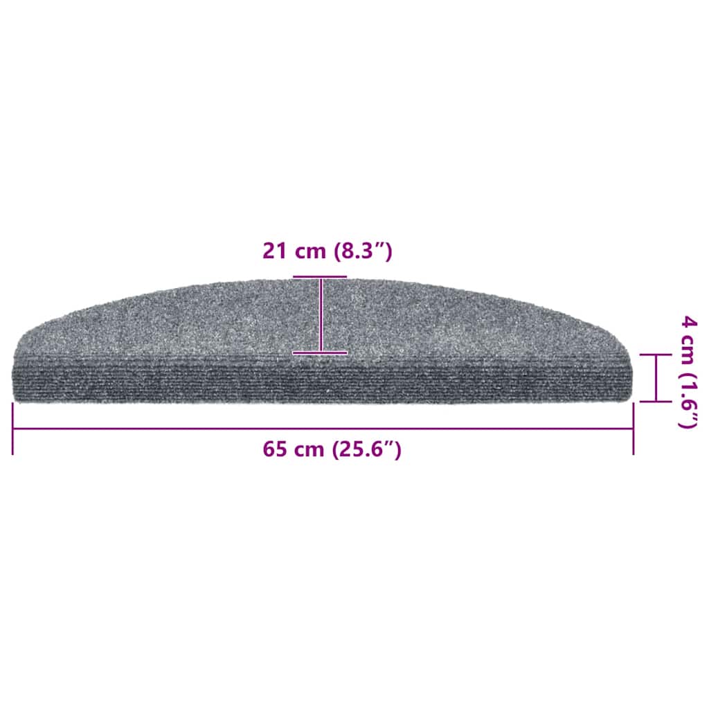 Stufenmatten Selbstklebend 15 Stk. 56x17x3 cm Hellbraun Halbrund