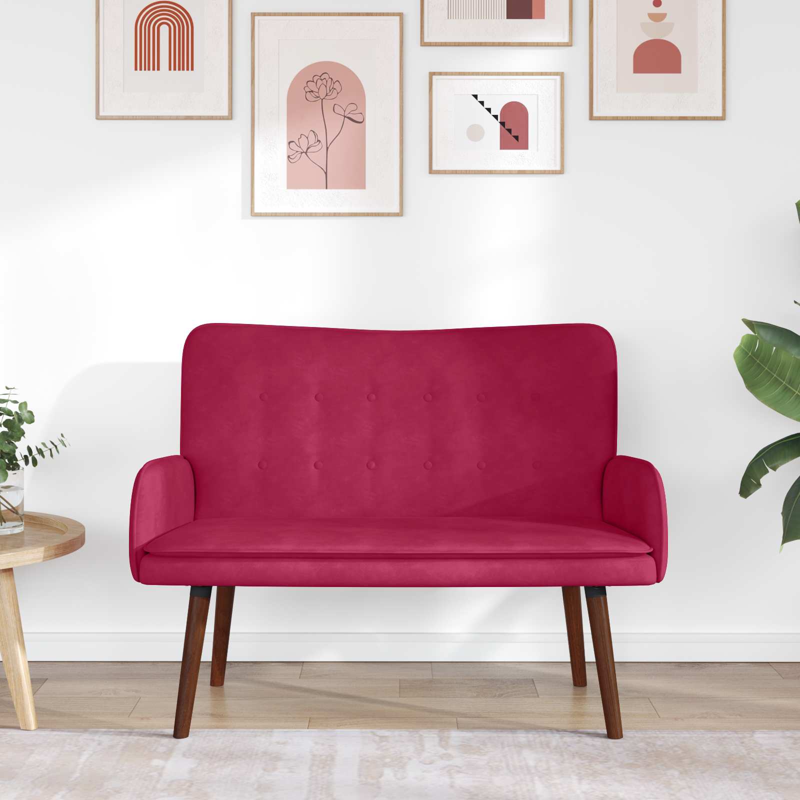 2-Sitzer Sofa Hellgrau 115 x 61 x 87 cm Samt (V)