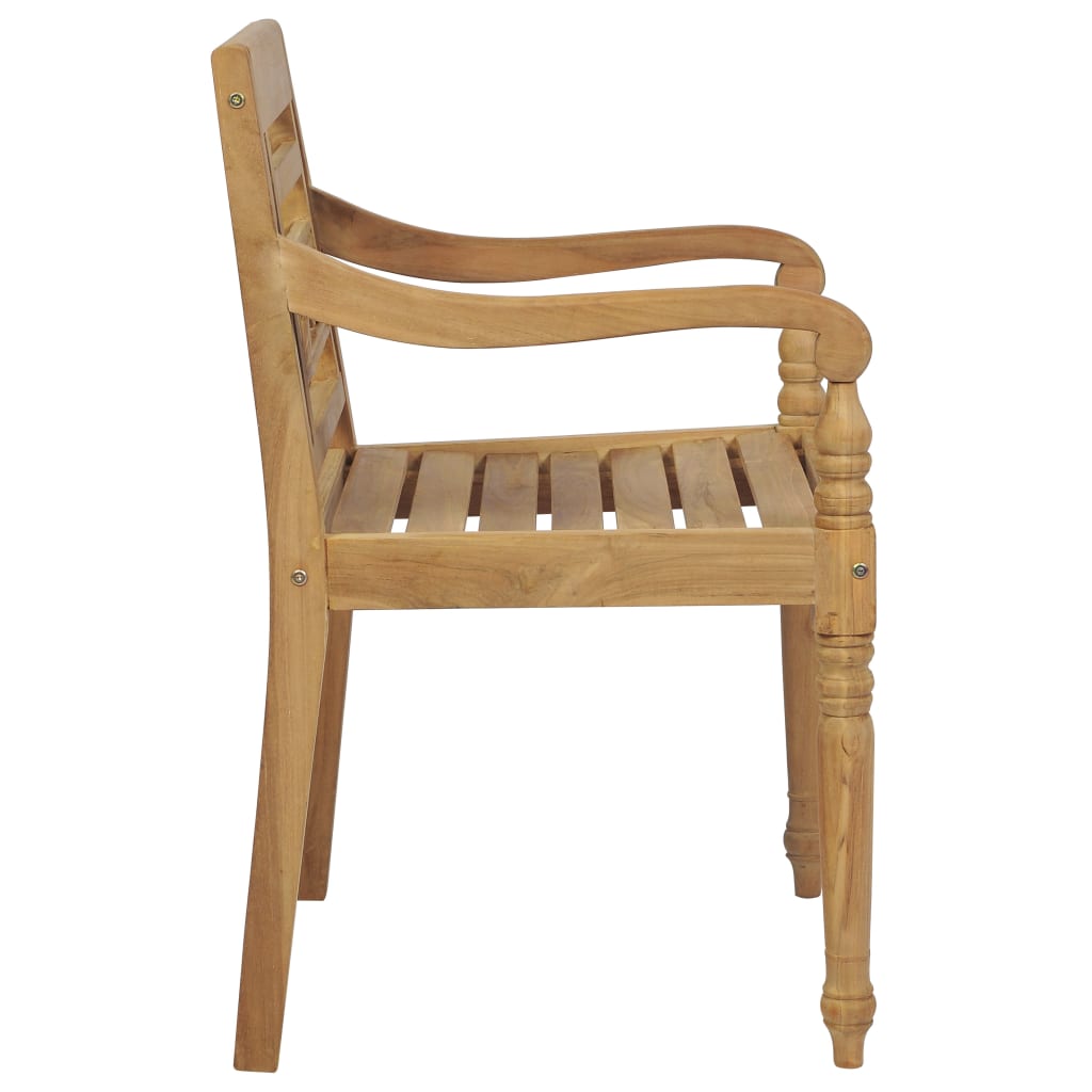 Batavia-Stühle 2 Stk. mit Polstern Massivholz Teak
