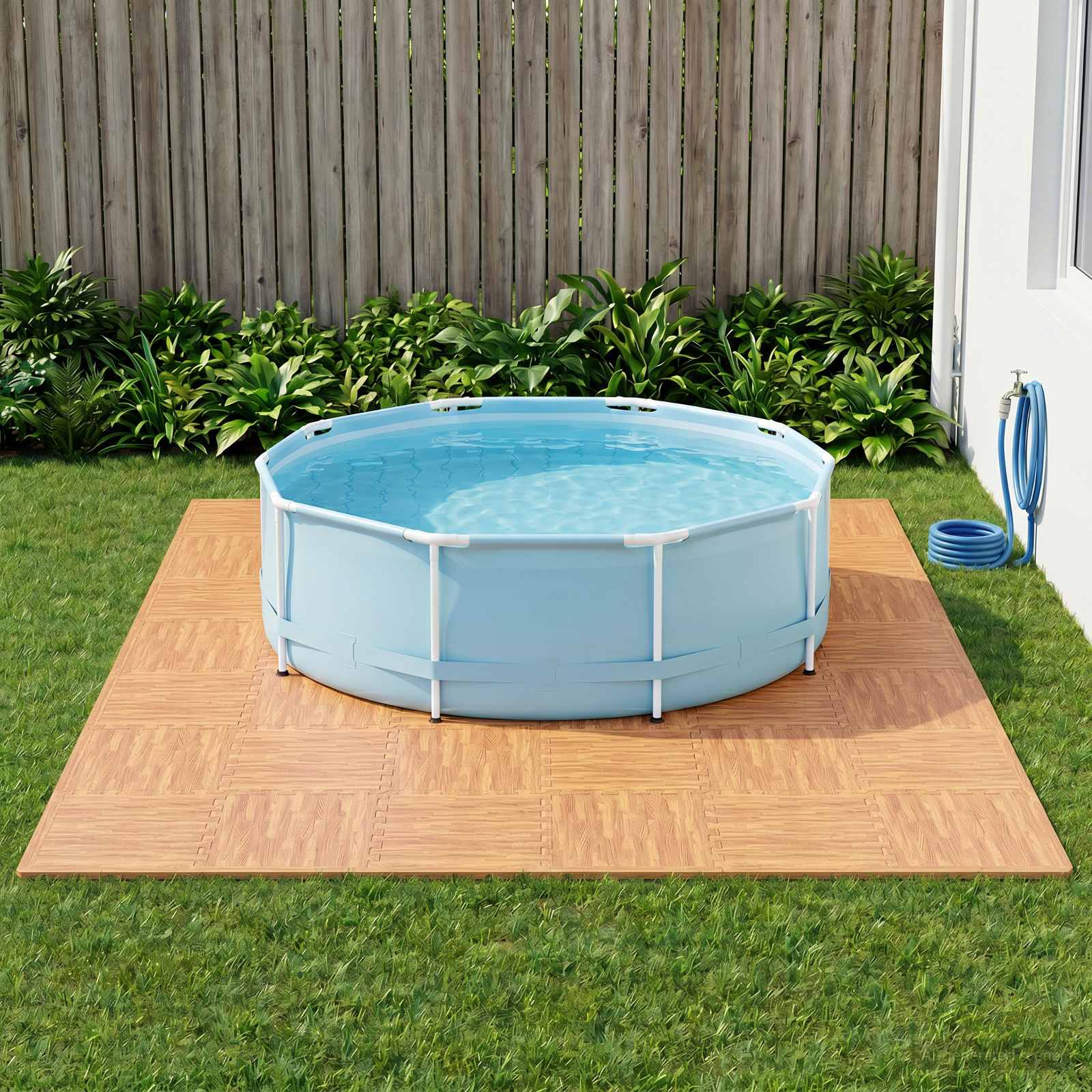Pool Bodenteppich 6 pcs Schwarz 2,16 ㎡ EVA-Schaum