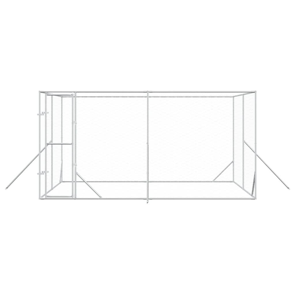 Outdoor-Hundezwinger Silbern 2x2x2 m Verzinkter Stahl