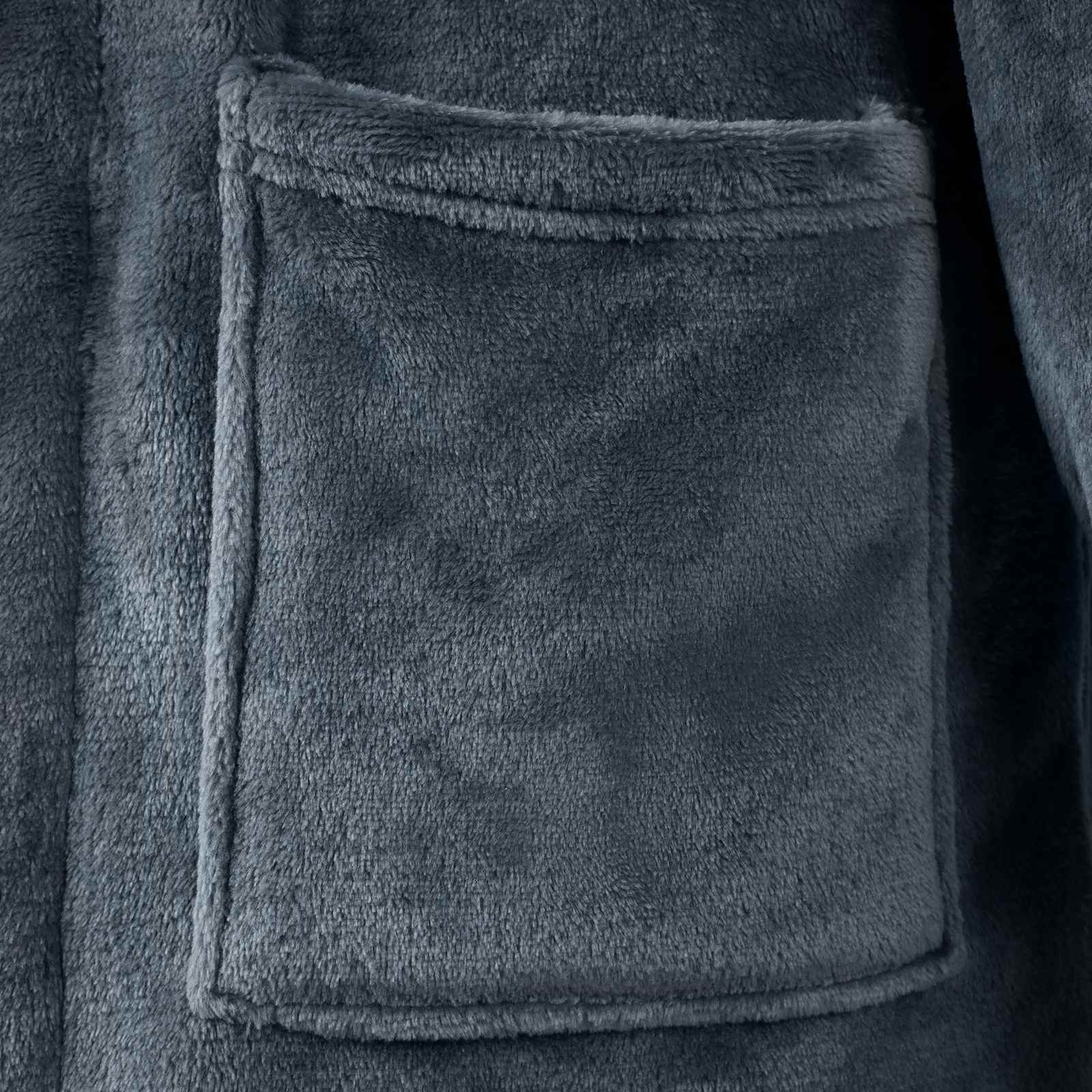 Bademantel ohne Kapuze Beige S Flanell