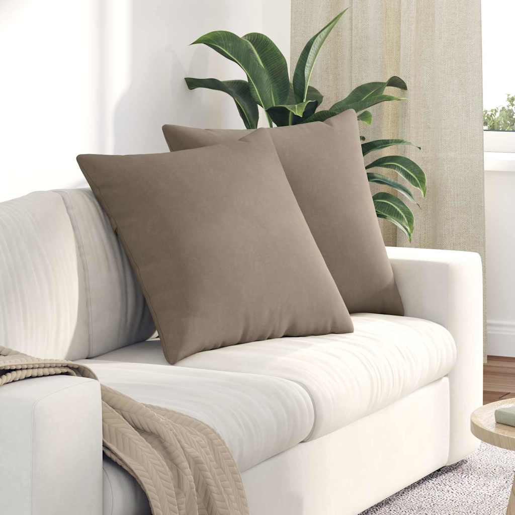 Sofakissen 2 Stück Taupe 50 x 30 cm Stoff