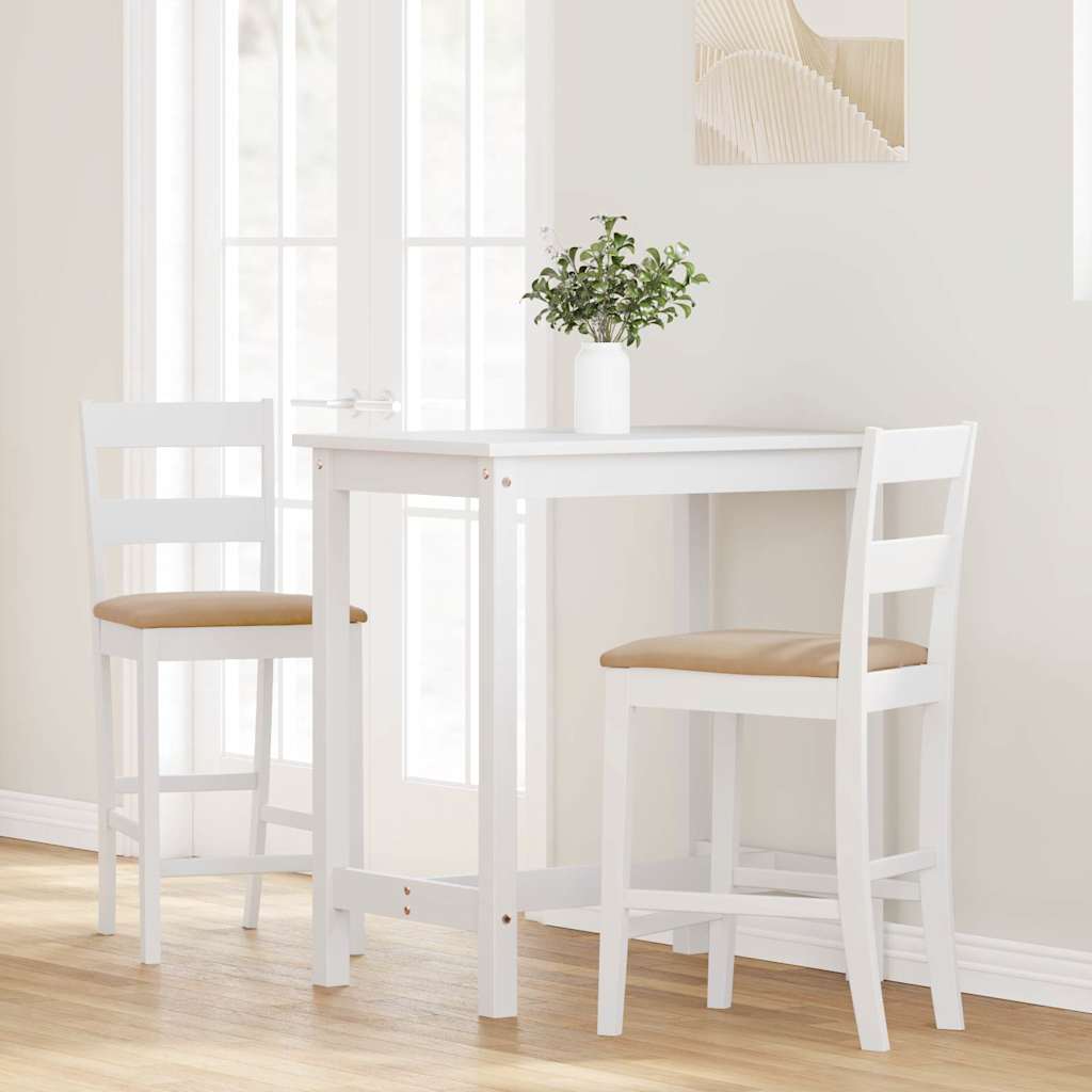 Barhocker mit Kissen 2 Stk. Braun Massivholz Gummibaum