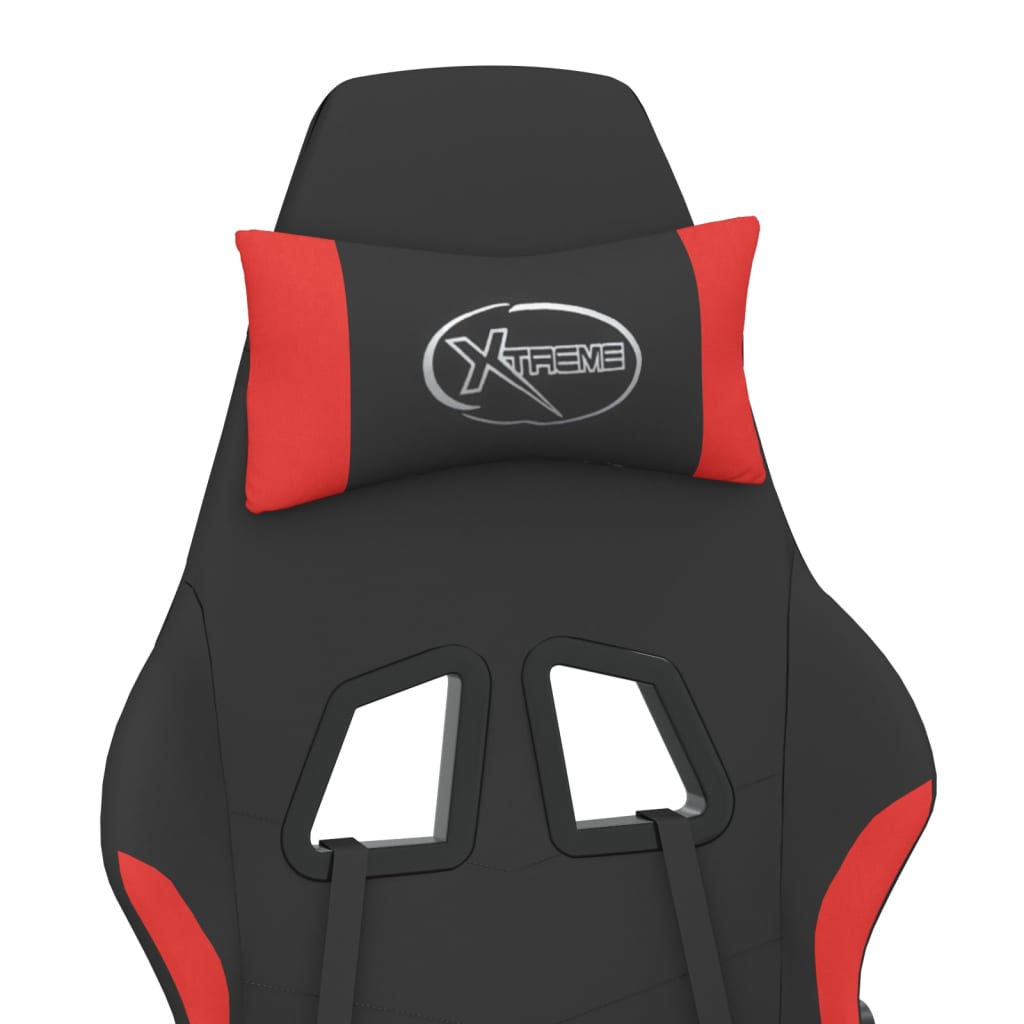 Gaming-Stuhl mit Massagefunktion Schwarz und Creme Stoff