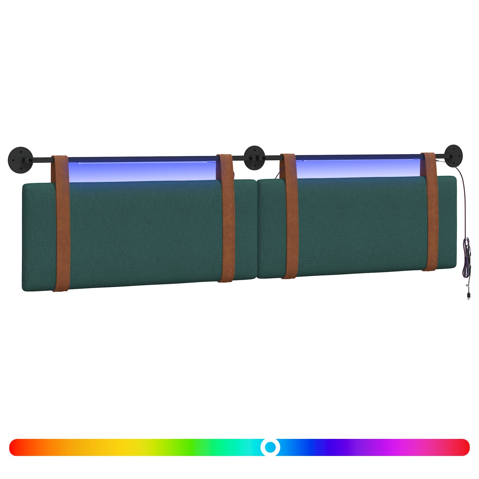 Hängendes Kopfteil Mit LED Licht Wolkengrau Antikes PU