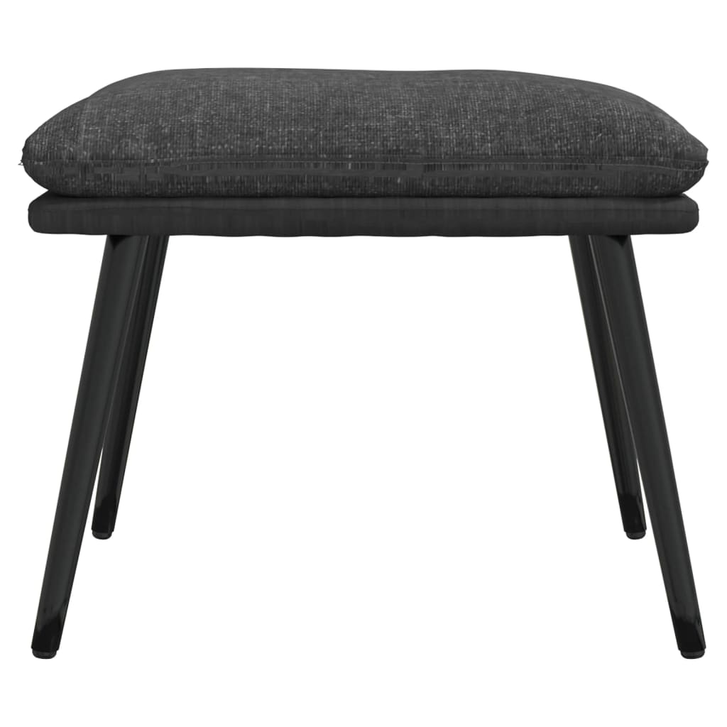 Fußhocker Hellgrau 45x29,5x35 cm Stoff und Kunstleder