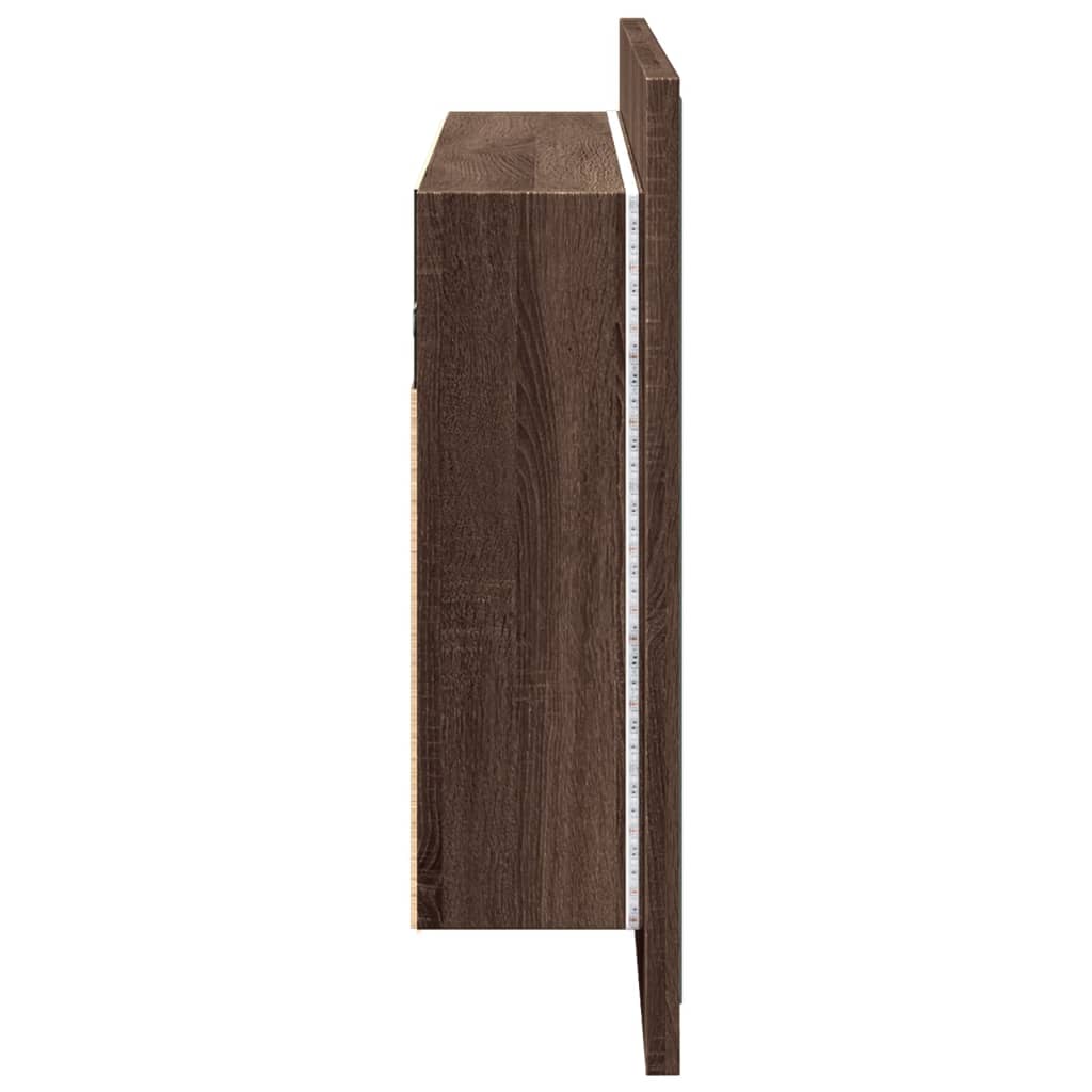LED-Bad-Spiegelschrank Grau 90x12x45 cm Acryl