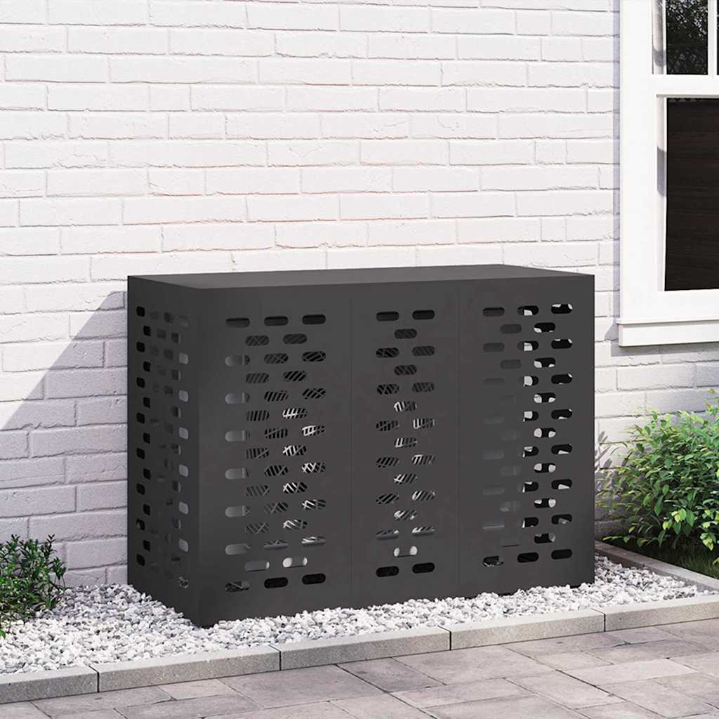 Klimaanlagenabdeckung Schwarz 90 x 40 x 60 cm Stahl