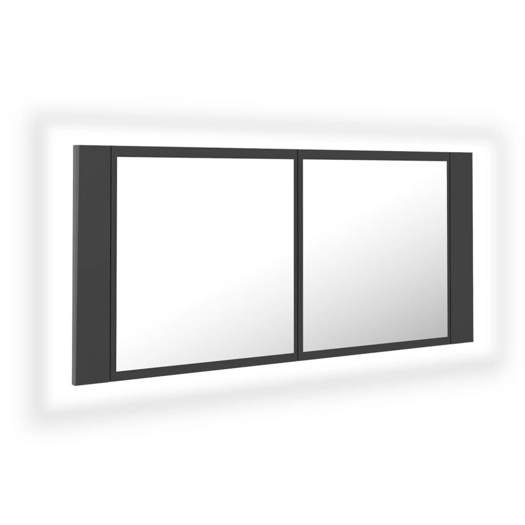 LED-Bad-Spiegelschrank Weiß 100x12x45 cm Acryl