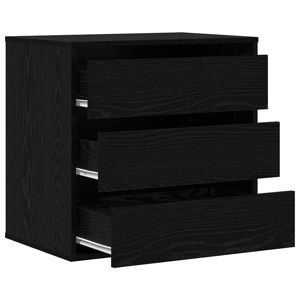Schubladenschrank Schwarz Eichen-Optik 41 x 40 x 58 cm