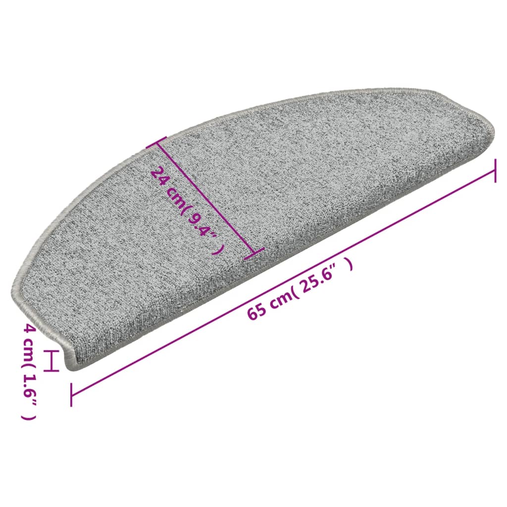 Stufenmatten 15 Stk. 56x17x3 cm Anthrazit Halbrund