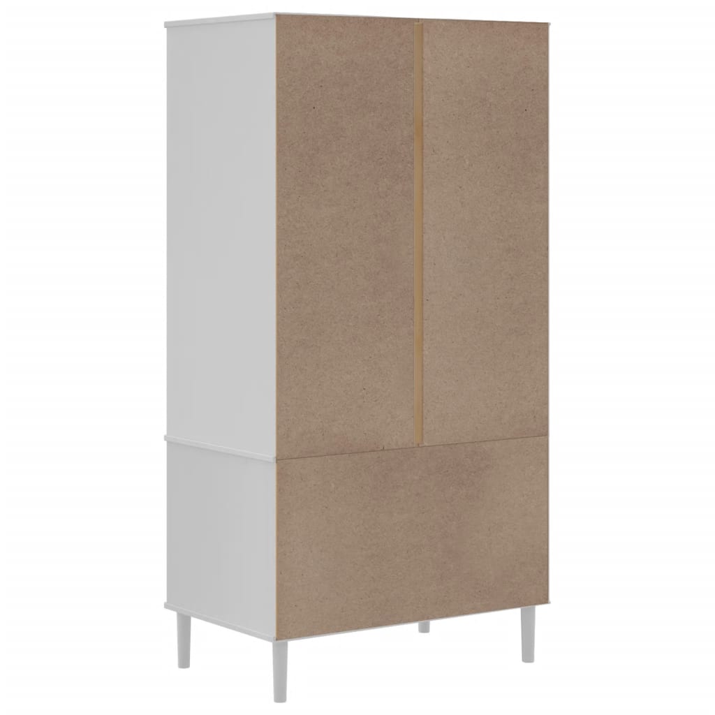 Kleiderschrank SENJA Rattan-Optik Braun 90x55x175cm Kiefernholz