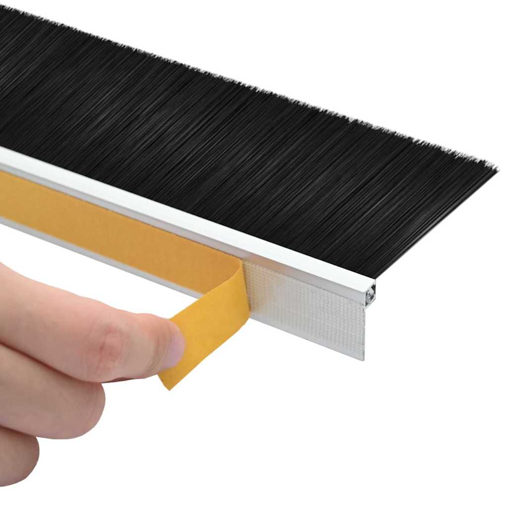 Selbstklebende Türbürstendichtungen 2 pcs Braun 100 cm