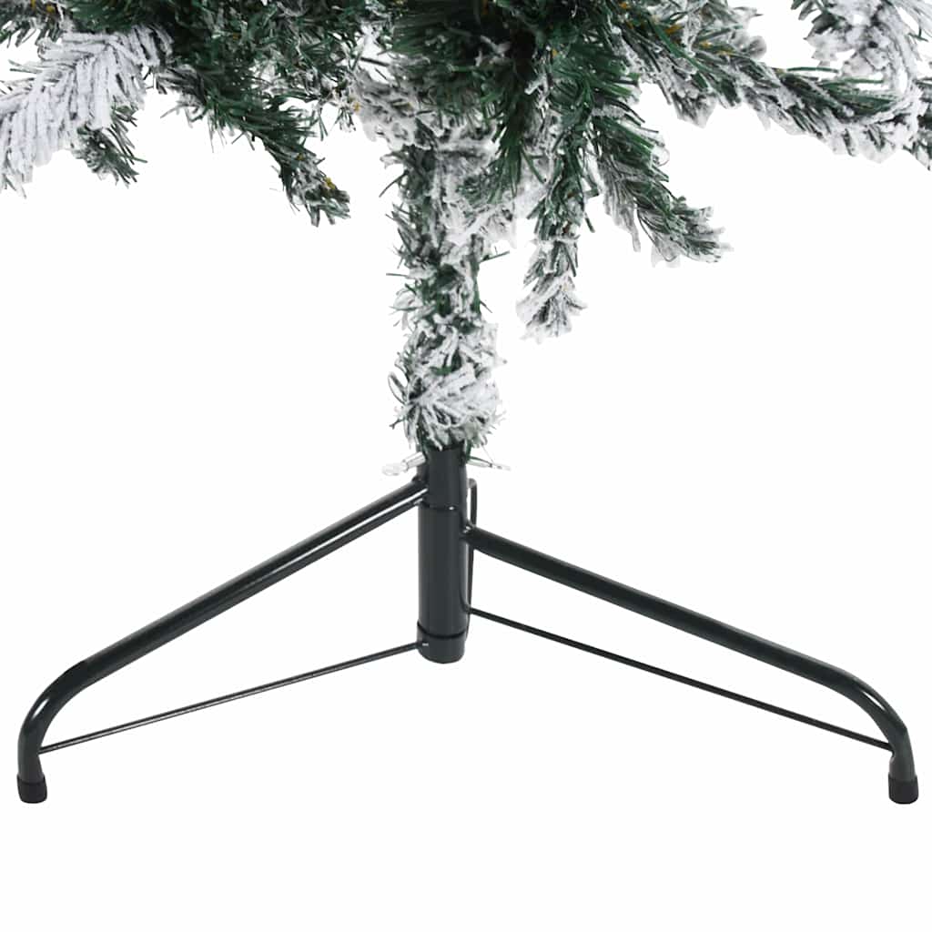 Künstlicher Halb-Weihnachtsbaum mit Ständer Schlank Weiß 180 cm
