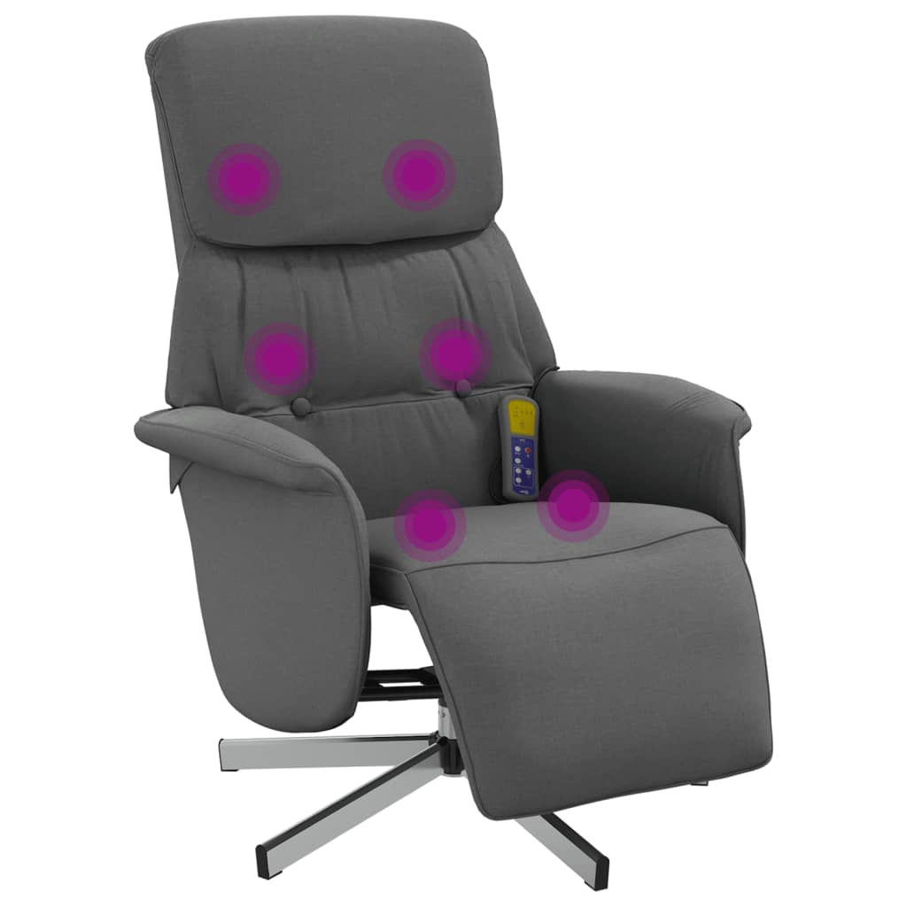 Massagesessel mit Fußteil Braun Stoff