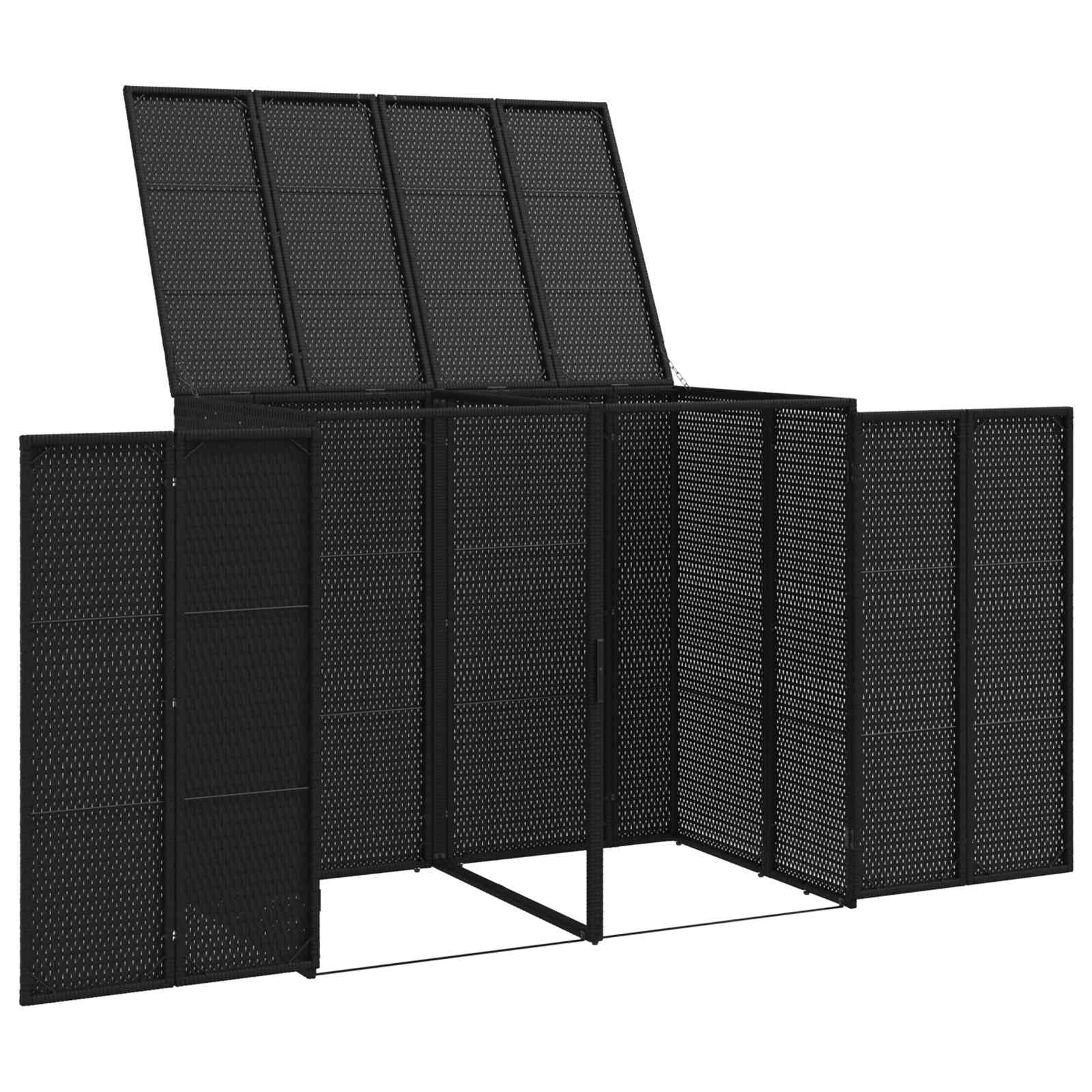 Mülltonnenbox Schwarz 65 x 80 x 115 cm Polyethylen