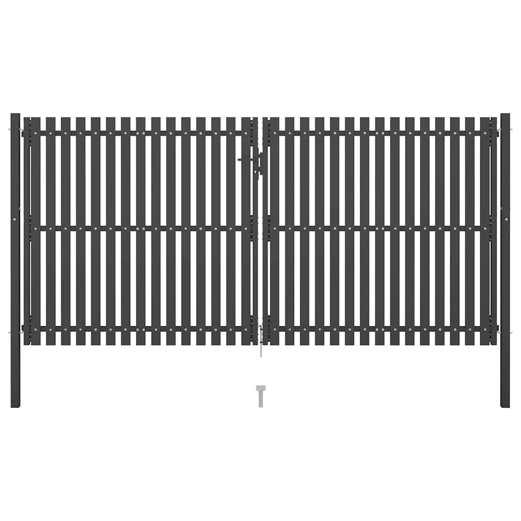 Gartentor aus Stahl 100 x 75 cm Anthrazit