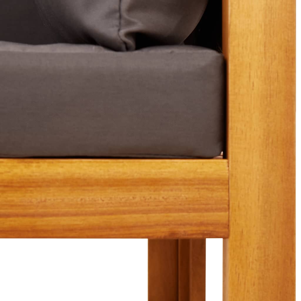6-tlg. Gartensofa-Set mit Kissen Holz Akazie & Seil
